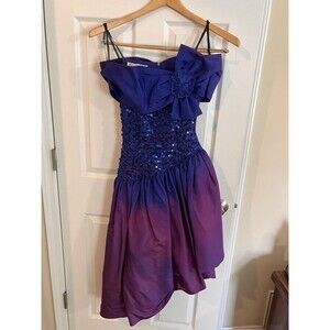 Vintage Gunne Sax Vintage 80s Steampunk Rock Ball Gown Gothic Size 3 Blue Purple